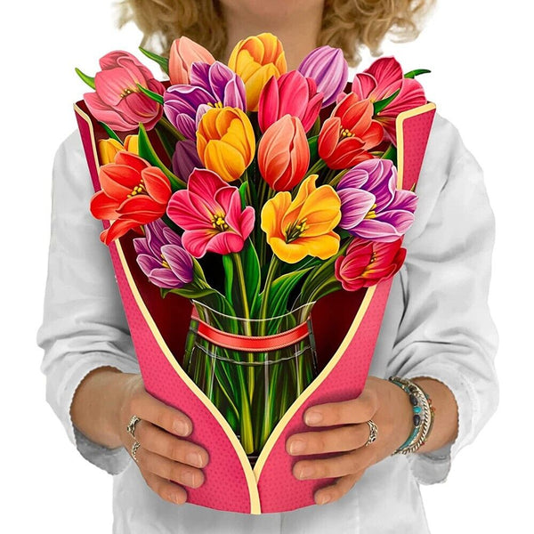 🎁Mother's Day Gift💐 3D Paper Pop Up Flower Bouquet Greeting Card