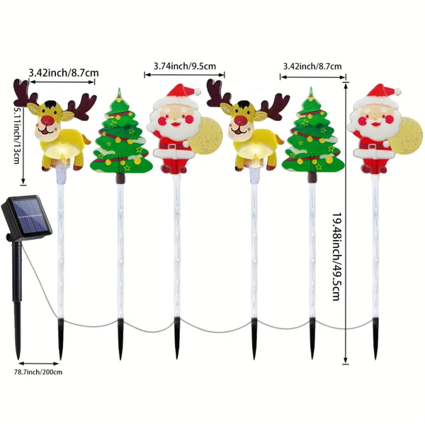 6 in 1 Solar LED Pathway Light Waterproof Garden Stake Lights Outdoor