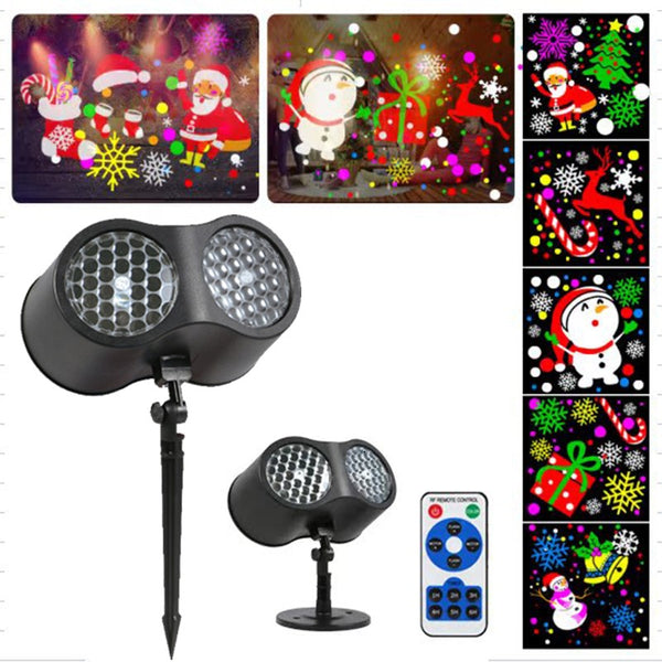 Party Dual Head Christmas Moving Christmas Patterns Laser Lamp Project