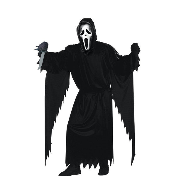 Ghost Face Scream Costume Set – Adult & Kids Halloween Cosplay Outfit with Mask