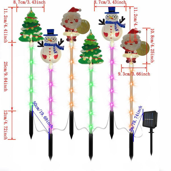 6 in 1 Solar LED Pathway Light Waterproof Garden Stake Lights Outdoor