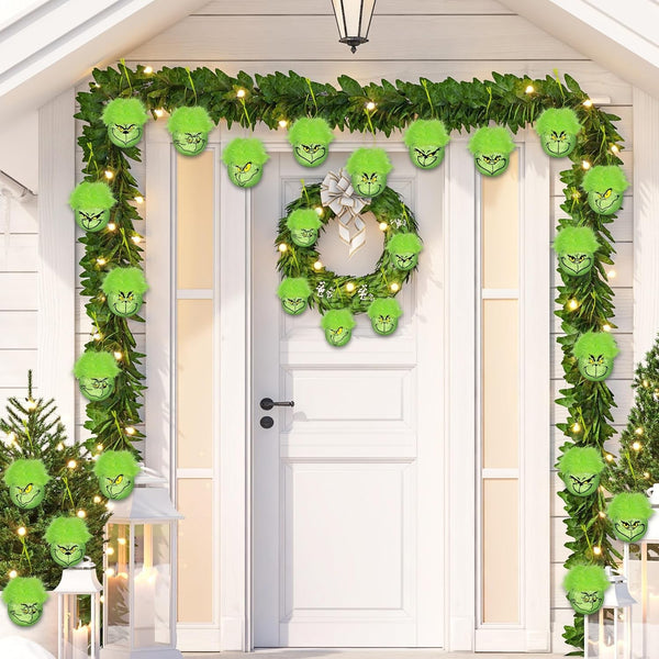 12PCS Grinch Christmas Baubles Christmas Tree Ornament Xmas Elf Ball D