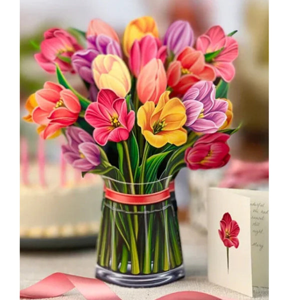 🎁Mother's Day Gift💐 3D Paper Pop Up Flower Bouquet Greeting Card