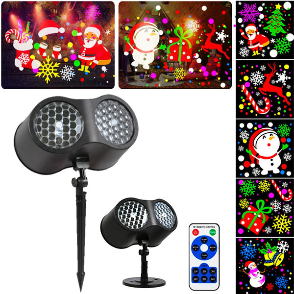Party Dual Head Christmas Moving Christmas Patterns Laser Lamp Project