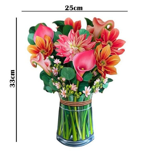 🎁Mother's Day Gift💐 3D Paper Pop Up Flower Bouquet Greeting Card