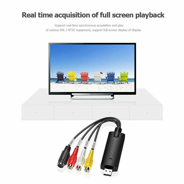 VHS S-Video VCD MP3 DVD Analog to Digital Long Play Capture Card USB 2