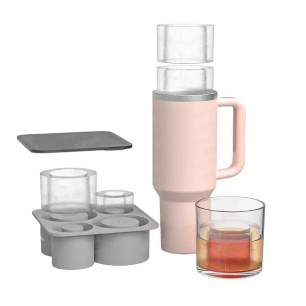 4 Grid Ice Cube Tray for Stanley-Cup Tumbler Cup Circle Shape Silicone
