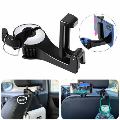 10PCS Car Headrest Hook Mobile Phone Holder 2 In 1 Seat Back Hanger St