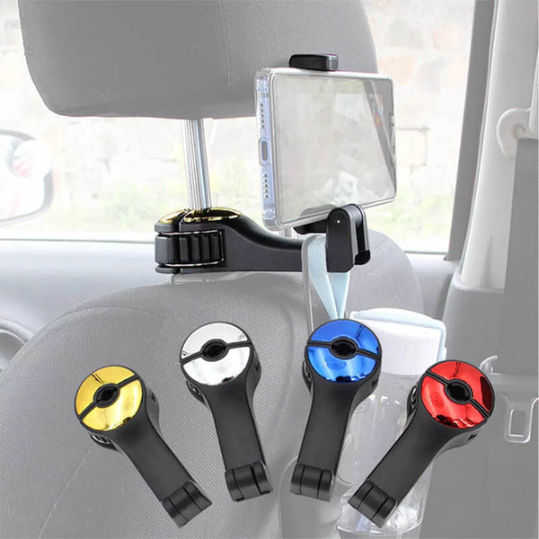 10PCS Car Headrest Hook Mobile Phone Holder 2 In 1 Seat Back Hanger St