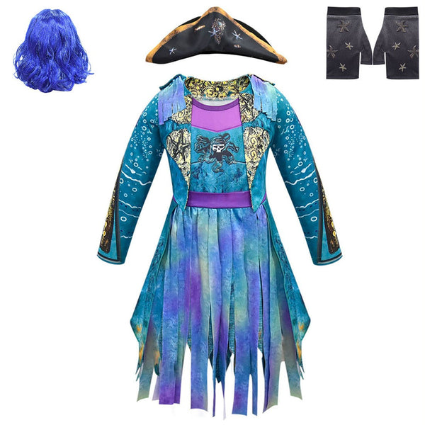 Halloween Descendants 3 Cosplay Uma Costume Book Week Fancy Dress Wig