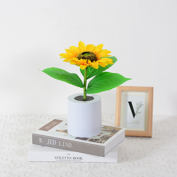 Sunflower Night Light LED Flowers Lamp Bedside Lights Rechargeable Dec