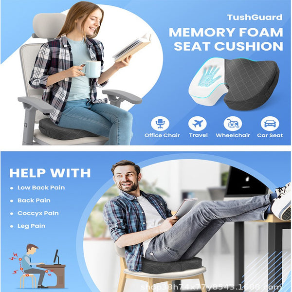 Seat Posture Cushion Office Chair Pad Memory Foam Pillow Pain Relief M