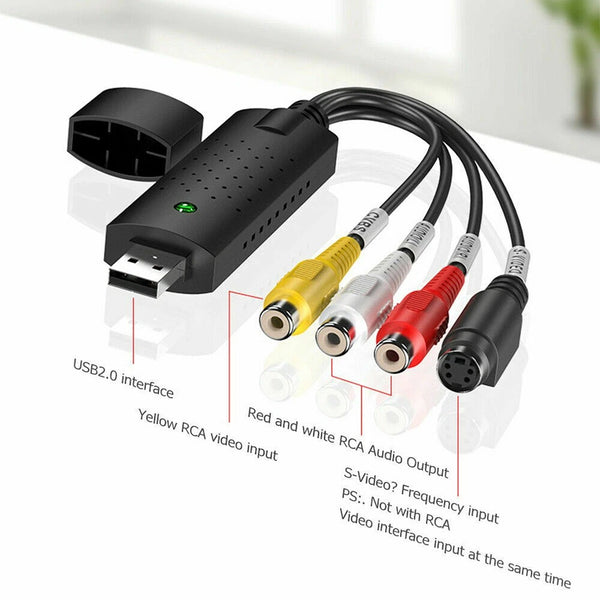 VHS S-Video VCD MP3 DVD Analog to Digital Long Play Capture Card USB 2