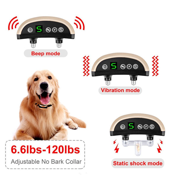 Dog barking Pet Rechargeabl barking collar vibrate barkcollar Auto Ant