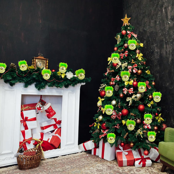 12PCS Grinch Christmas Baubles Christmas Tree Ornament Xmas Elf Ball D