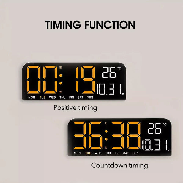 Large Digital Big Jumbo LED Wall Desk Clock Display With Temperature C