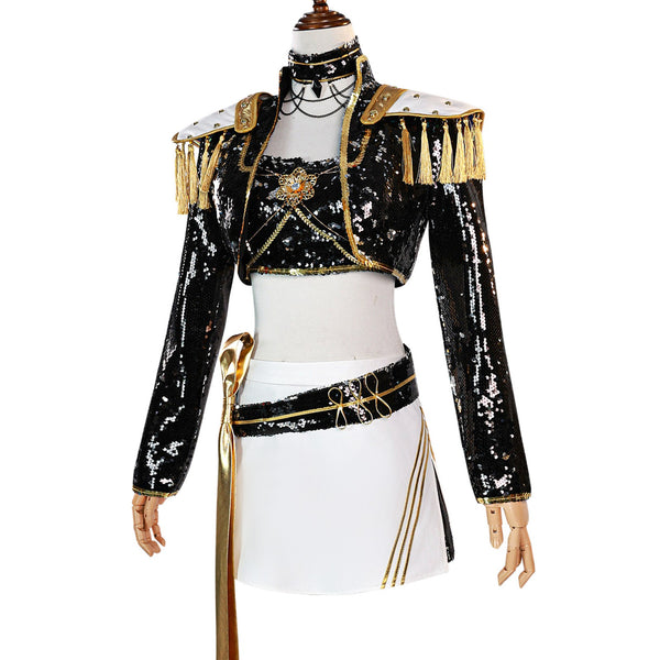 K-Pop Demon Hunters Costume Wig Black Dress Outfit Adults Mira Rumi Zo