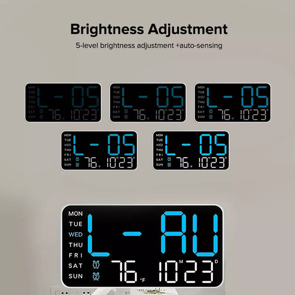 Large Digital Big Jumbo LED Wall Desk Clock Display With Temperature C