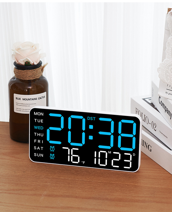 Large Digital Big Jumbo LED Wall Desk Clock Display With Temperature C