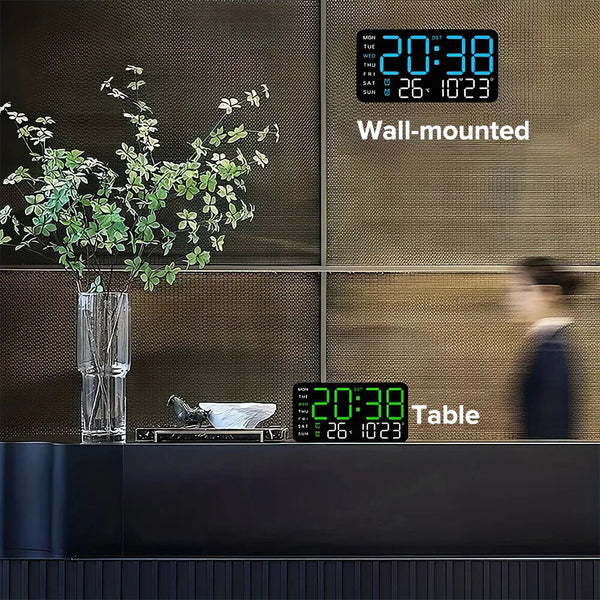 Large Digital Big Jumbo LED Wall Desk Clock Display With Temperature C