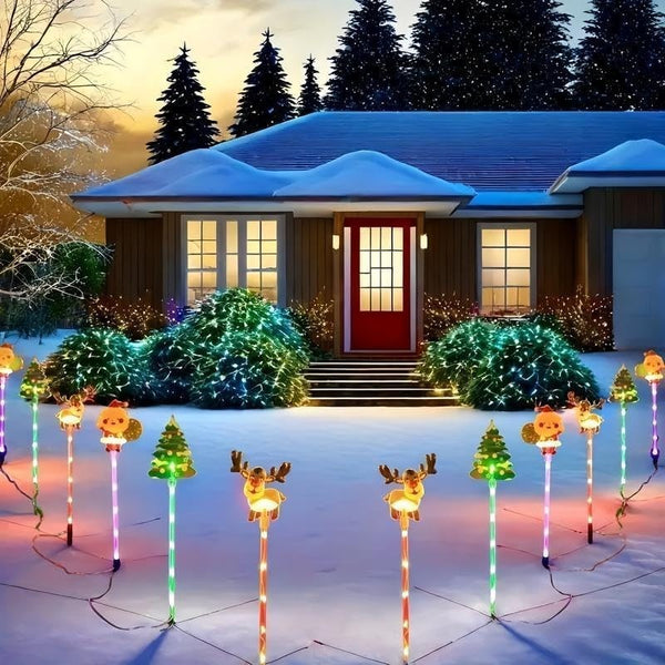 6 in 1 Solar LED Pathway Light Waterproof Garden Stake Lights Outdoor