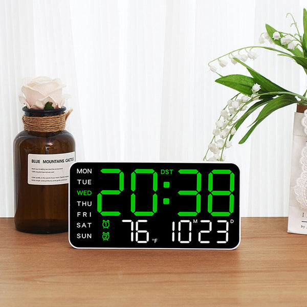 Large Digital Big Jumbo LED Wall Desk Clock Display With Temperature C