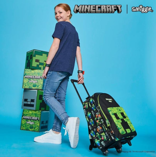Minecraft Kids School Bag Set – Backpack, Trolley Bag, Lunch Bag, Lunch Box & Bottle