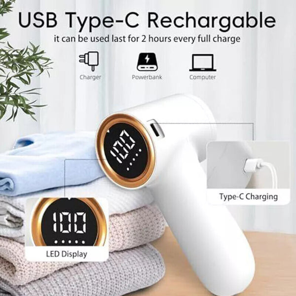 1200mAh Fuzz Lint Remover Fabric Clothes Fluff Cleaner Pilling Shaver