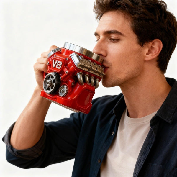 Retro V8 Engines Stainless Steel Cup Insulation Car Mug Gifts for Men