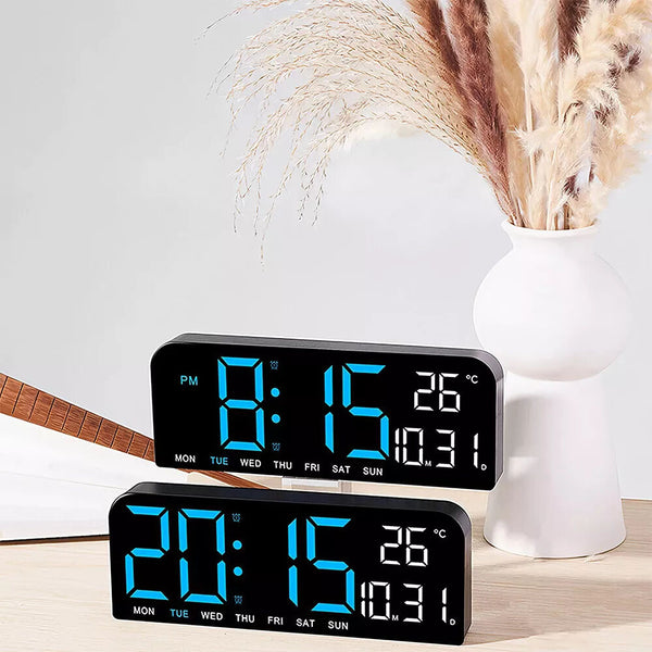 Large Digital Big Jumbo LED Wall Desk Clock Display With Temperature C