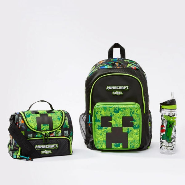 Minecraft Kids School Bag Set – Backpack, Trolley Bag, Lunch Bag, Lunch Box & Bottle