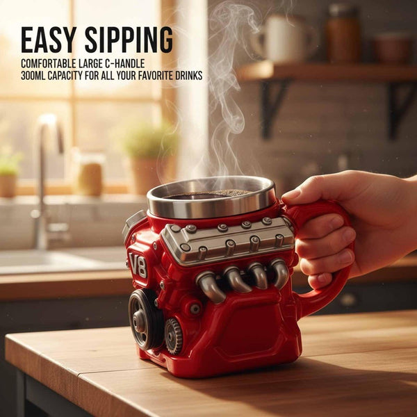Retro V8 Engines Stainless Steel Cup Insulation Car Mug Gifts for Men
