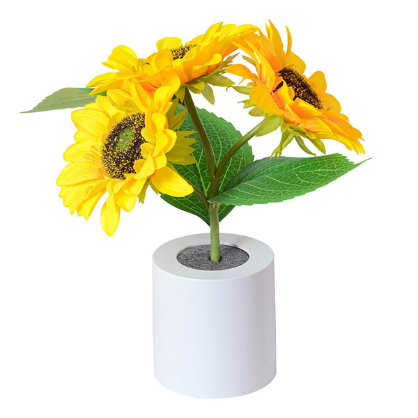 Sunflower Night Light LED Flowers Lamp Bedside Lights Rechargeable Dec