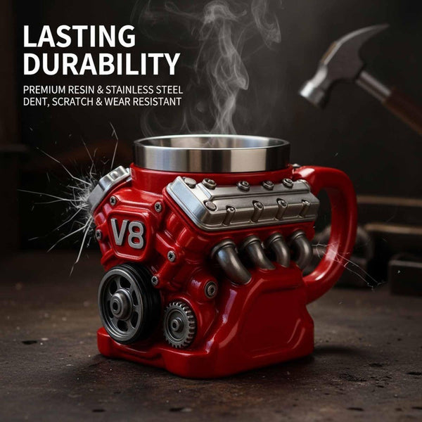 Retro V8 Engines Stainless Steel Cup Insulation Car Mug Gifts for Men