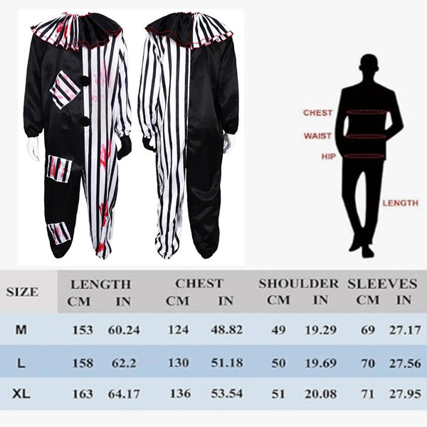 2 Art the Clown Cosplay Halloween Jumpsuit Dress Bloody Terrifier Joke
