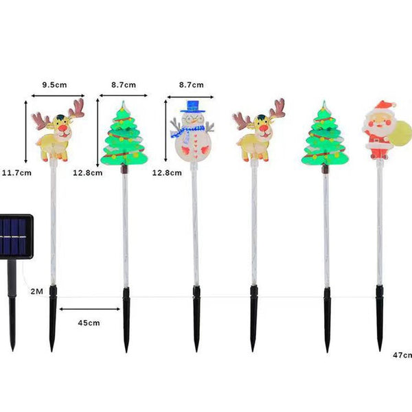 6 in 1 Solar LED Pathway Light Waterproof Garden Stake Lights Outdoor