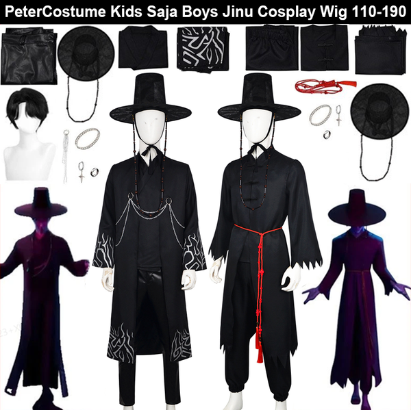 K-Pop Demon Hunters Kids Saja Boys Idol Jinu Cosplay Wig Hat Book Week