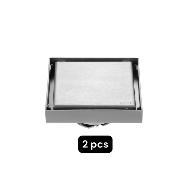 100mm Tile Insert Floor Drain 304 Stainless Steel | Square Invisible Shower Waste