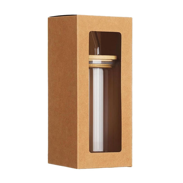 30PCS Kraft Window Gift Boxes Clear Display Treat Boxes Foldable Kraft Paper Boxes