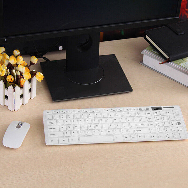Slim Wireless Keyboard and Mouse Combo USB Set For PC Laptop Desketop Tablet - Lets Party