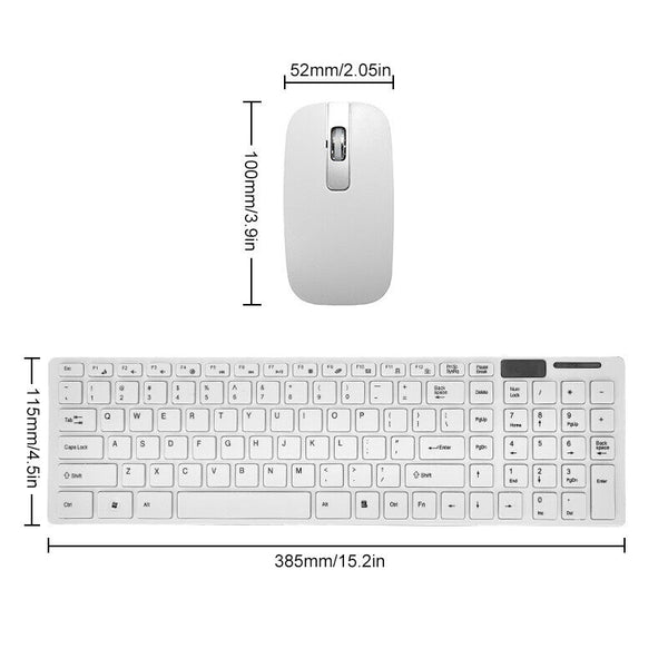 Slim Wireless Keyboard and Mouse Combo USB Set For PC Laptop Desketop Tablet - Lets Party