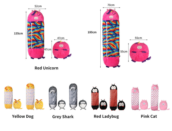 Sleeping Bag Children's Pillow Stuffed Toy 135-180cm Kids Camp Blanket