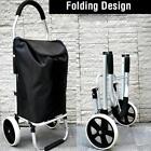 Foldable Aluminum Grocery Shopping Cart with Wheels Portable Basket Luggage Bag