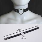 5x Punk Gothic Leather Love Heart Choker Collar Buckle Necklace Teens Stunning