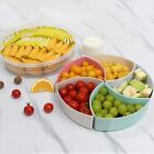 1/2x Snack Divider Container with Lid, Divided Serving Tray with Lid and Handle