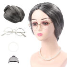 Grandma Old Lady Dress Up Set Granny Costume Wig 4 Pcs Adult & Kid Free Postage