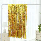 3M Metallic Tinsel Curtain Foil Backdrop Pom Poms Streamers Hen Party Deco Gold
