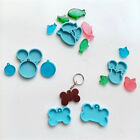 5x Dog Bone Cat Tag Pet Pendant Silicone Resin Molds +10pcs Keychain DIY Tool AU