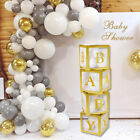 4Pcs/Set Balloon BABY Box Cube Clear Boxes Birthday Baby Shower Party Gift AU