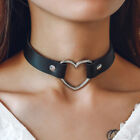 5x Punk Gothic Leather Love Heart Choker Collar Buckle Necklace Teens Stunning